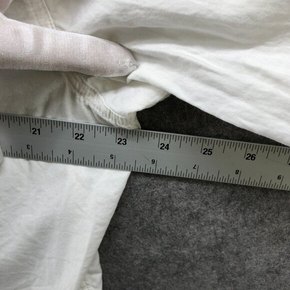 Everlane Way Short Shirt Womens M White Long Sleeve Silky Cotton Button Down - Picture 7 of 8